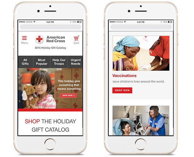 American Red Cross Holiday Gift Catalog Mobile Design